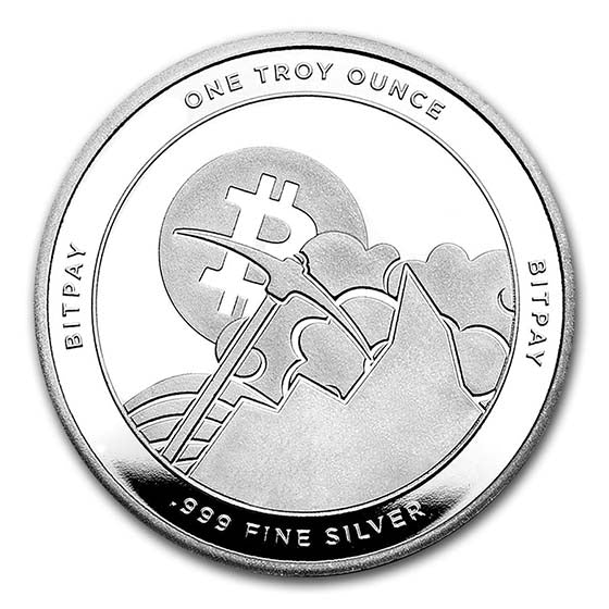 1 Unze Silbermünze Round - Bitpay