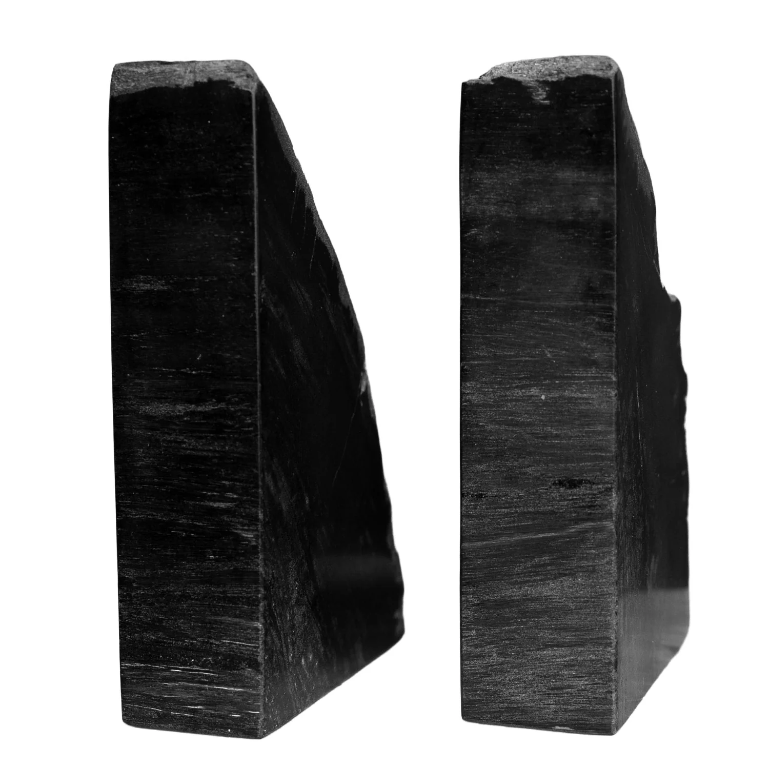 10" Black Petrified Wood Bookend Pair - Image 3