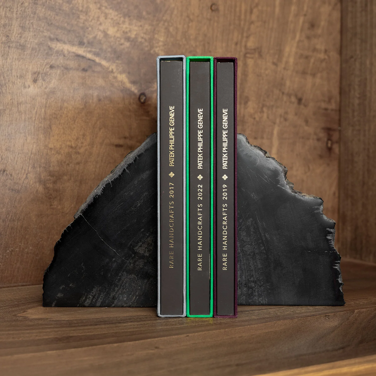 10" Black Petrified Wood Bookend Pair - Image 5