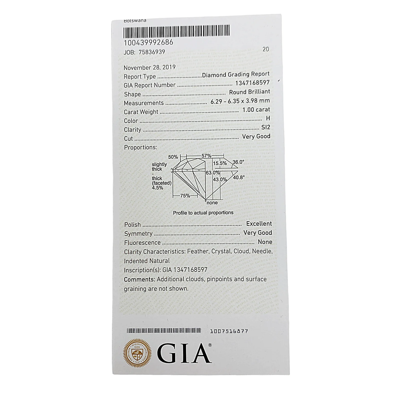2.00ct Diamond Earring +SI 2 Round Brilliant - Image 6