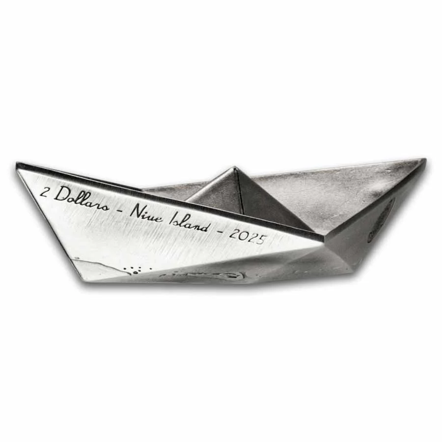 2 Unzen Silber Niue Folded Dreams: Paper Boat (Box & COA) 2025 - Image 2