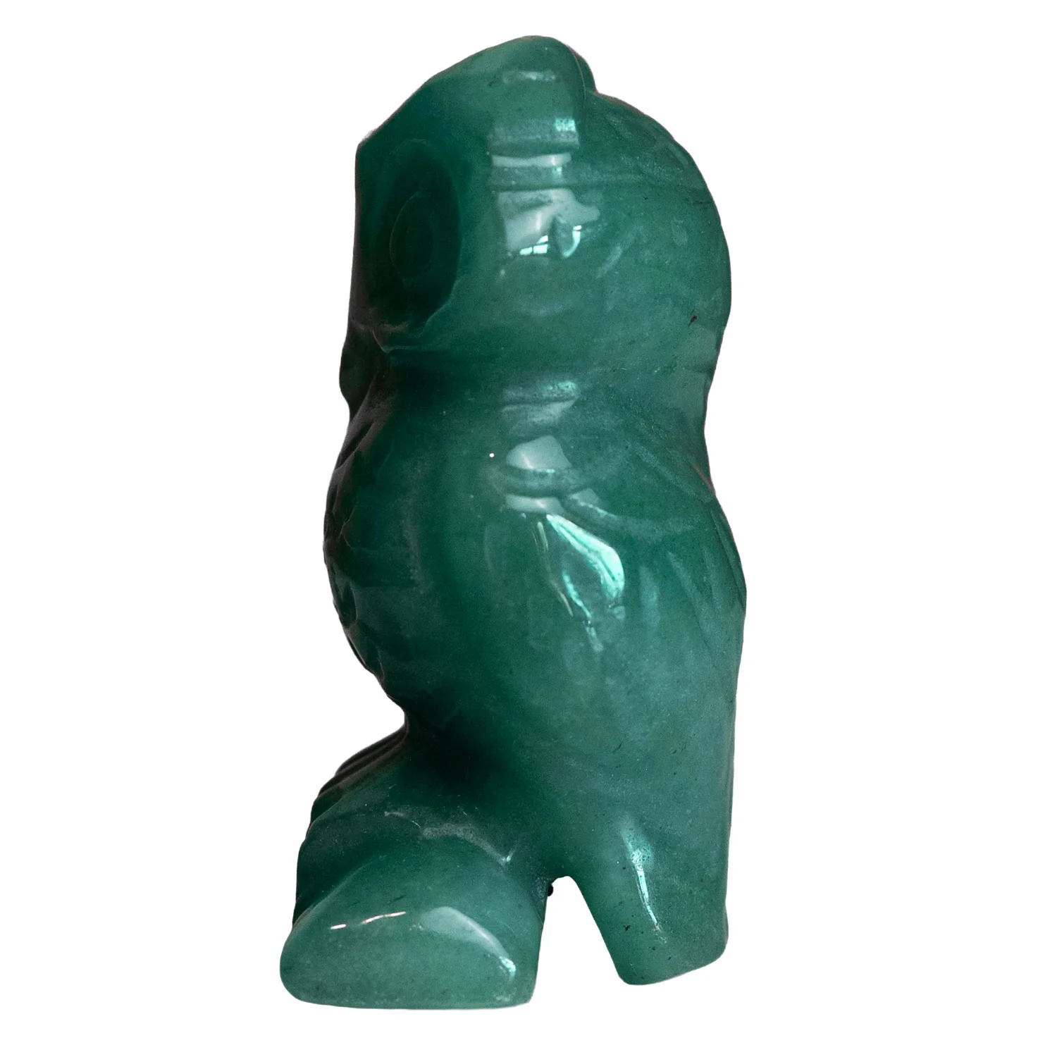 Aventurine Owl 2" Gemstone Carving - Image 3