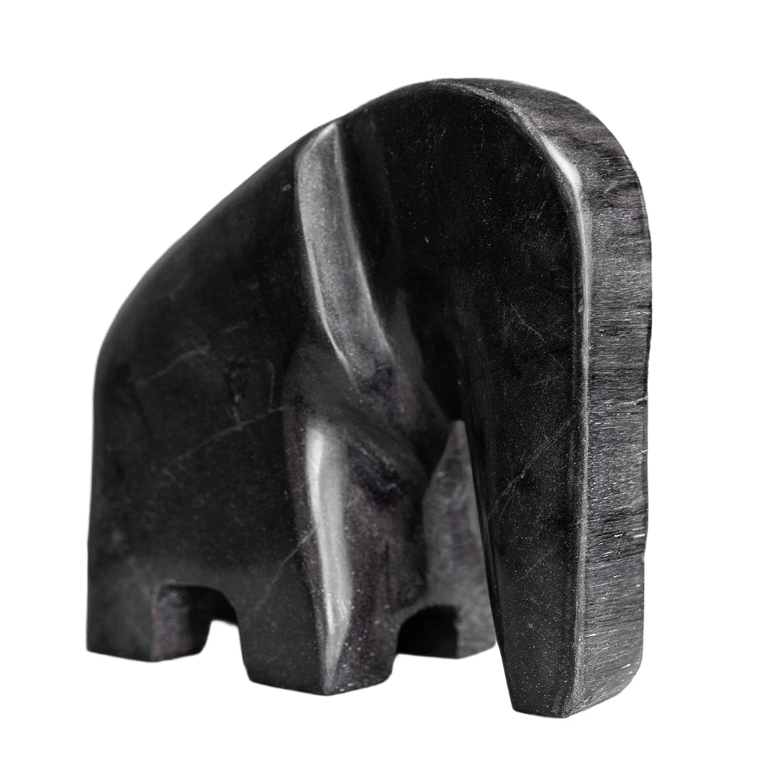 Black Petrified Wood Elephant 5" - Image 2