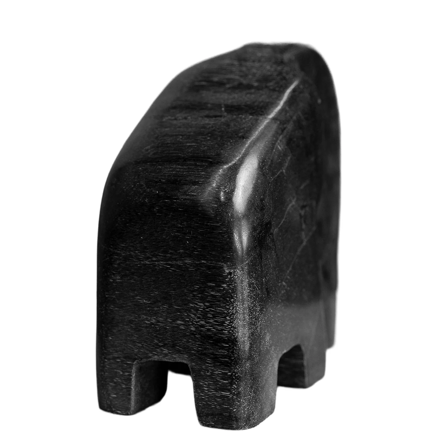 Black Petrified Wood Elephant 5" - Image 3