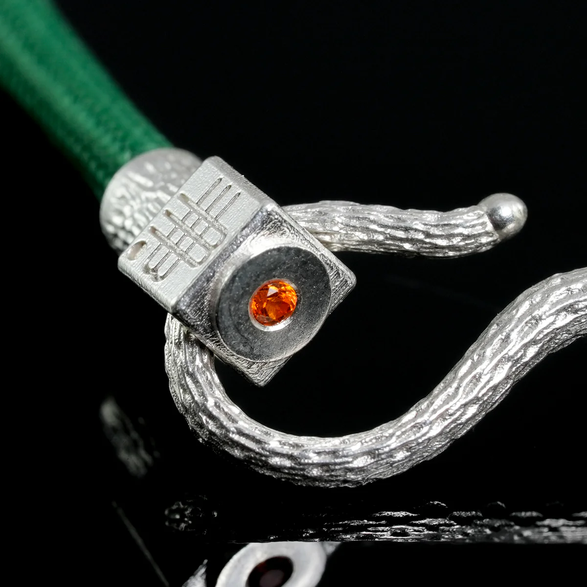 Bracelet GREEN SEA - 925 sterling silver with an orange topaz - Image 6