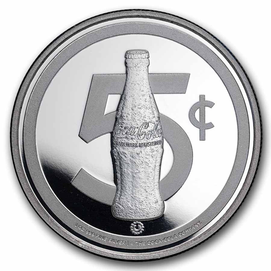 1 Unze Silber Coca-Cola® 5 cent Bottle Struck Round