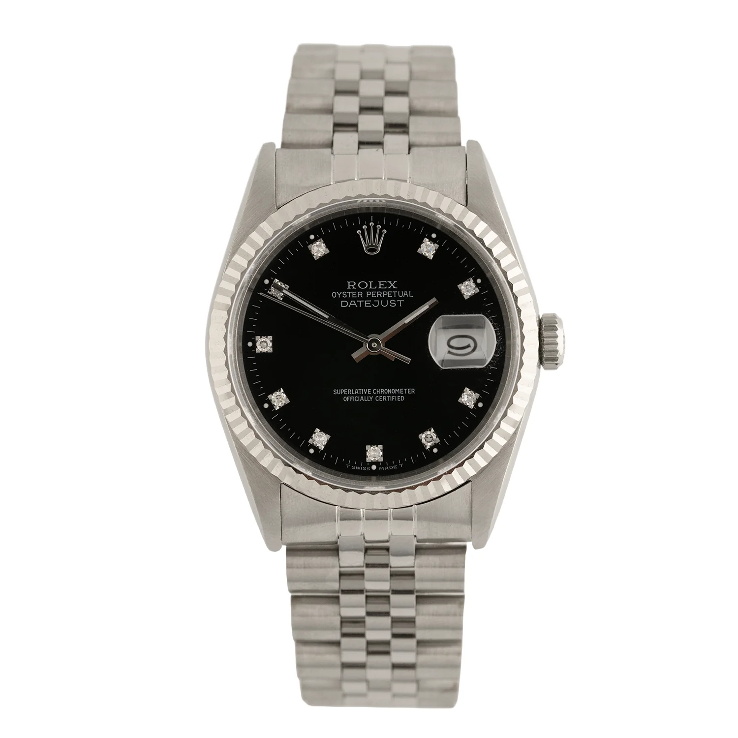 Datejust 36mm Factory Black Diamond Dial 1989 - 16234
