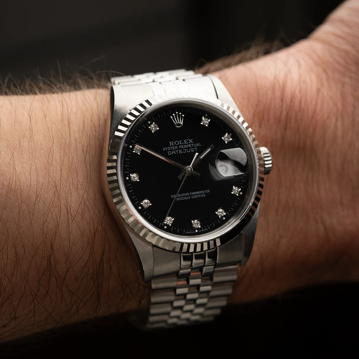 Datejust 36mm Factory Black Diamond Dial 1989 - 16234 - Image 6