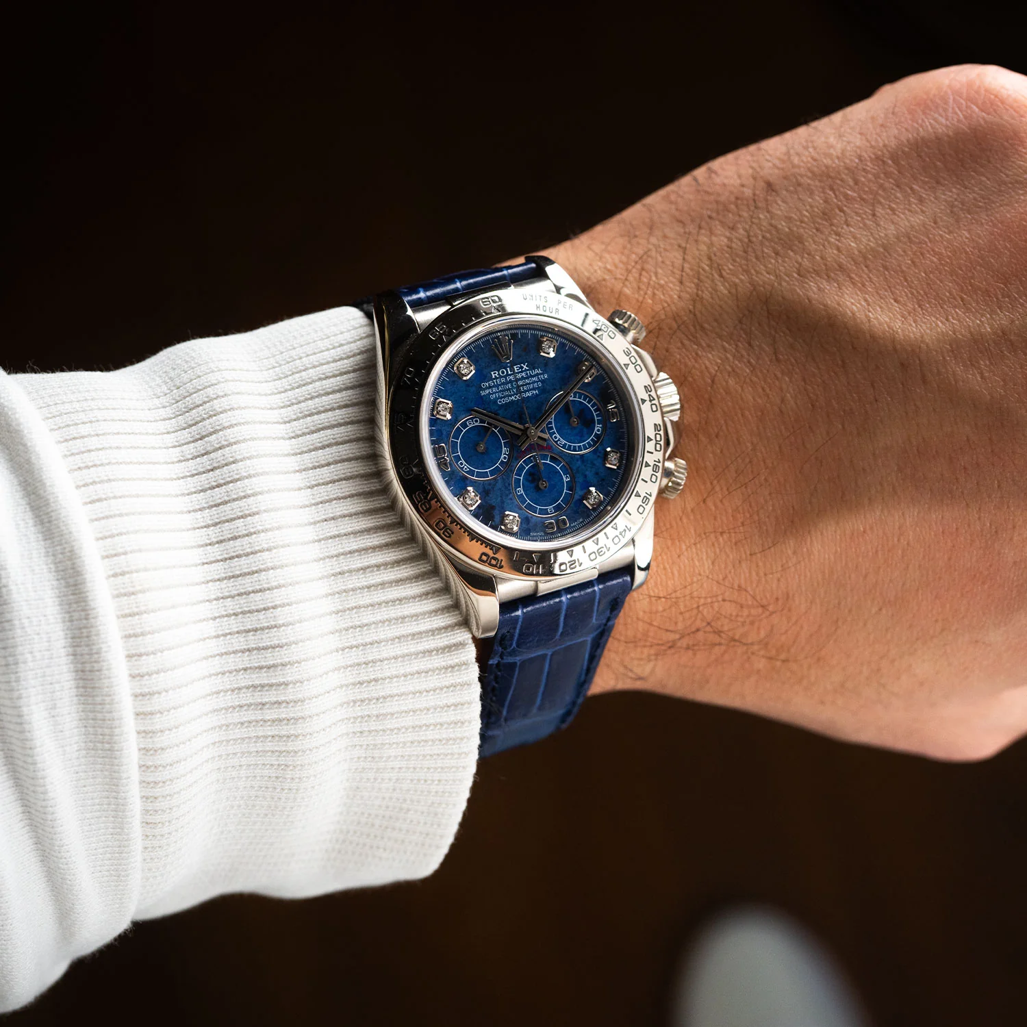 Daytona Cosmograph Zenith White Gold Sodalite Dial Full Set 2000 - 16519 - Image 6