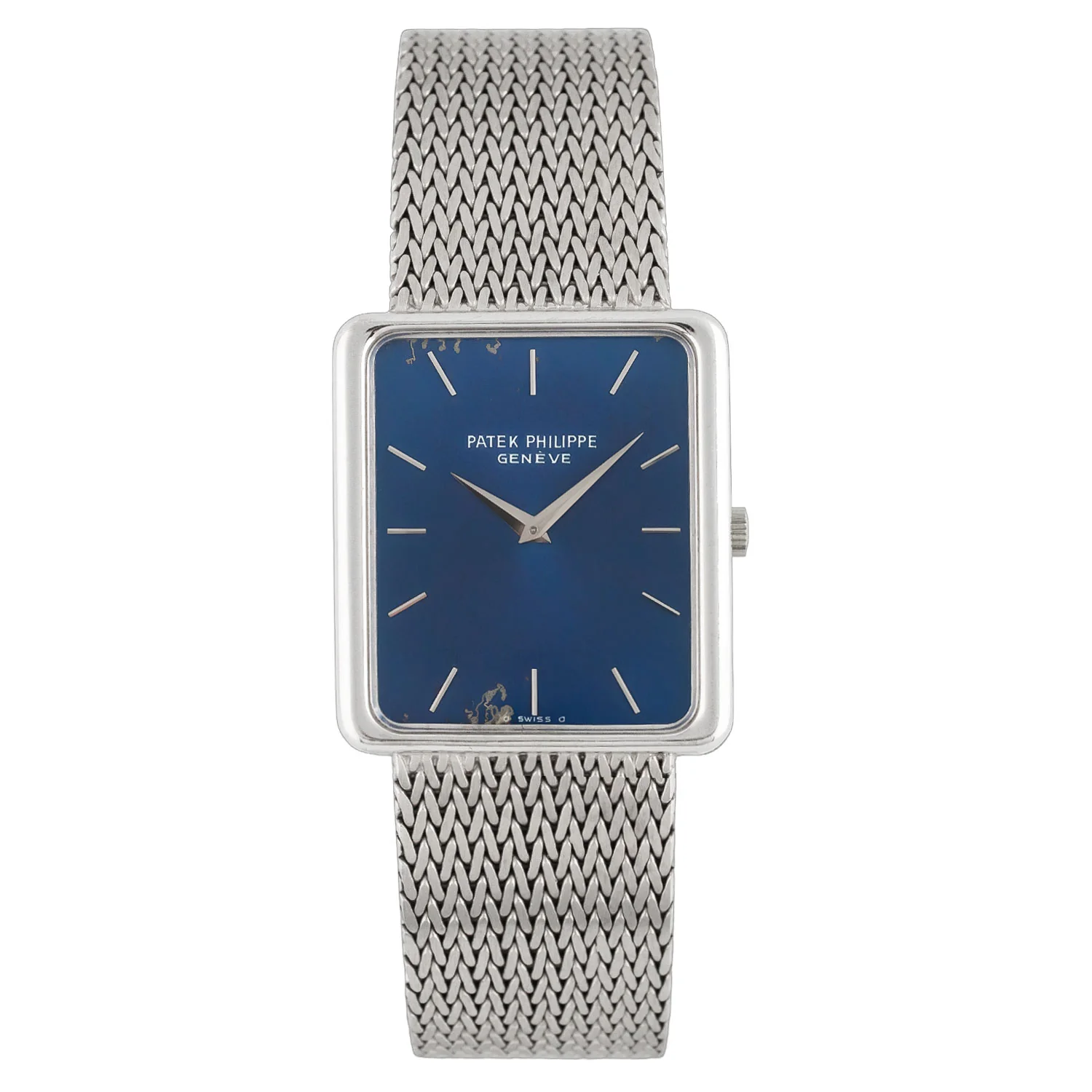 Rectangular White Gold Rare Blue Enamel Dial 1978 - 3599