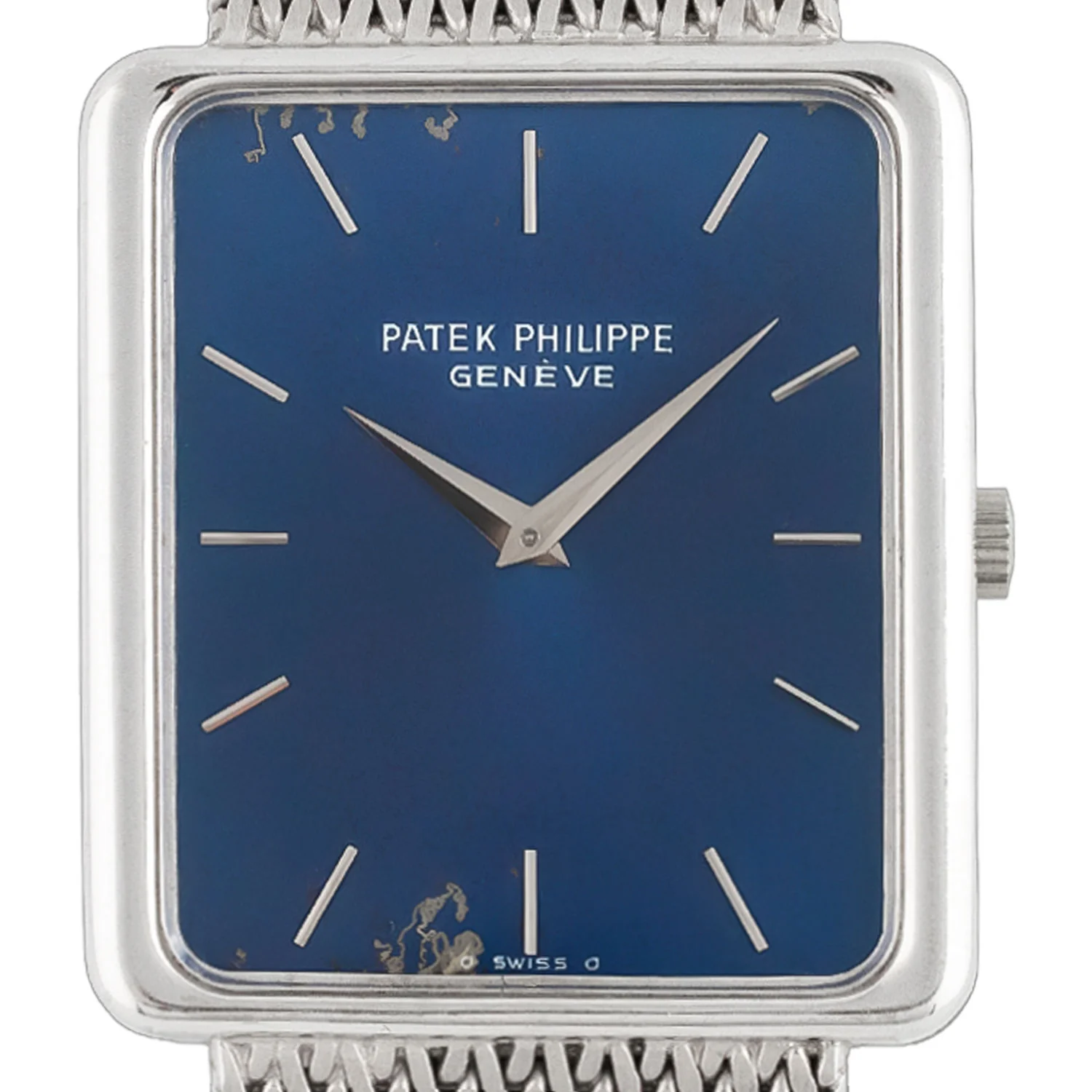 Rectangular White Gold Rare Blue Enamel Dial 1978 - 3599 - Image 2