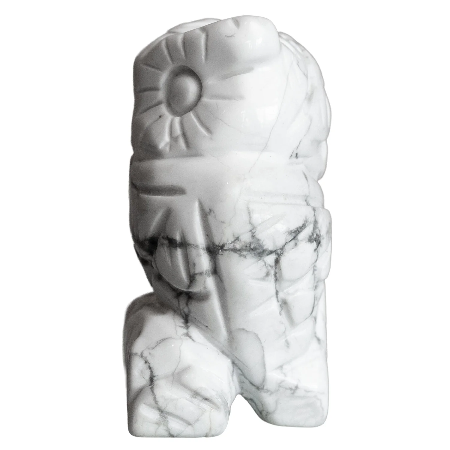 Howlite Owl 2" Natural Gemstone Carving - Image 3