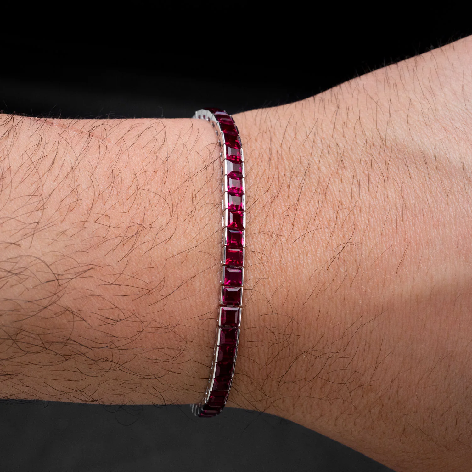 Tennis Bracelet Platinum with 14.430ct Rose Sapphires - Image 2