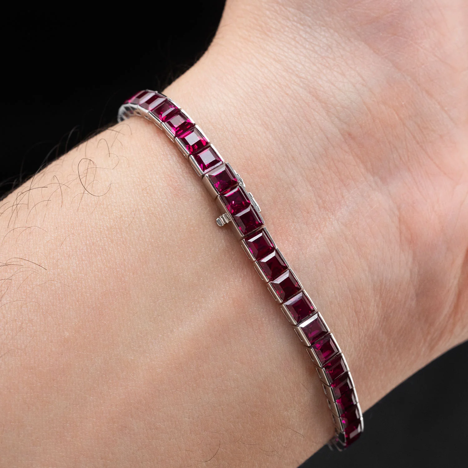 Tennis Bracelet Platinum with 14.430ct Rose Sapphires - Image 3