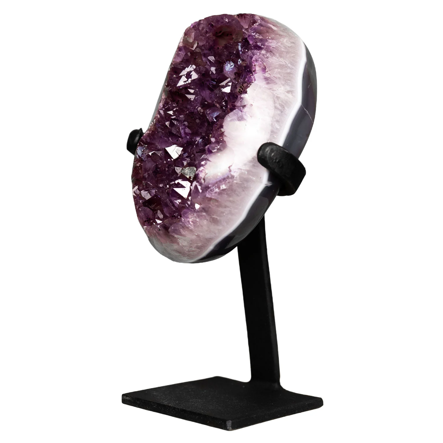 Small Uruguayan Amethyst Geode on Custom Stand - 8"/2.5 lbs- Better Quality) - Image 2
