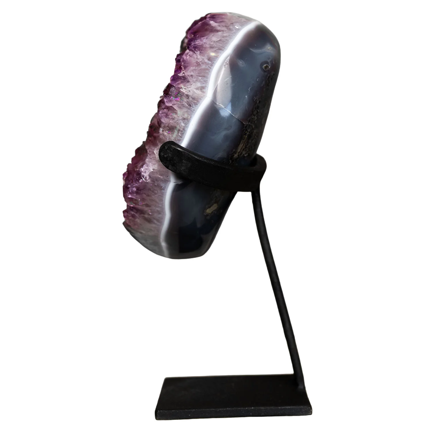 Small Uruguayan Amethyst Geode on Custom Stand - 8"/2.5 lbs- Better Quality) - Image 4