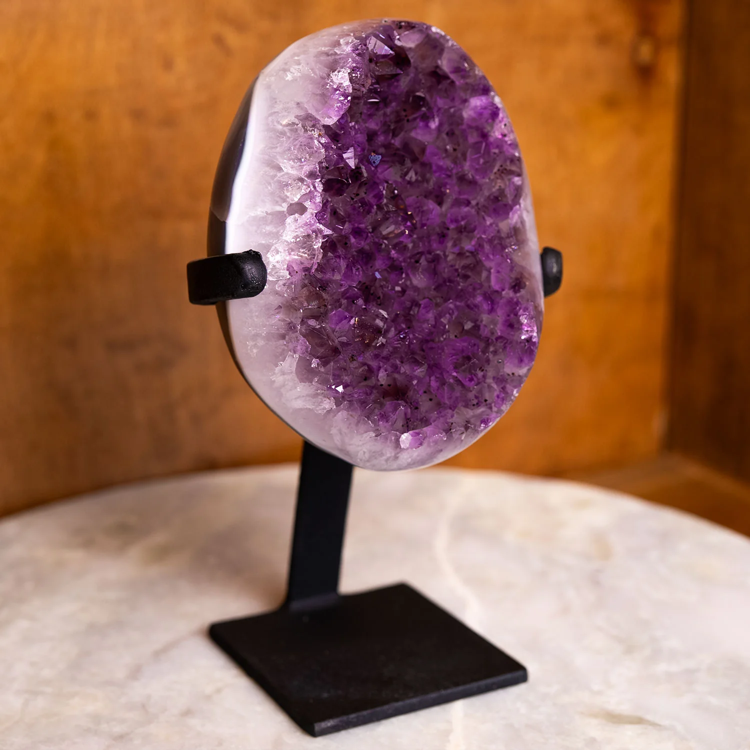 Small Uruguayan Amethyst Geode on Custom Stand - 8"/2.5 lbs- Better Quality) - Image 5