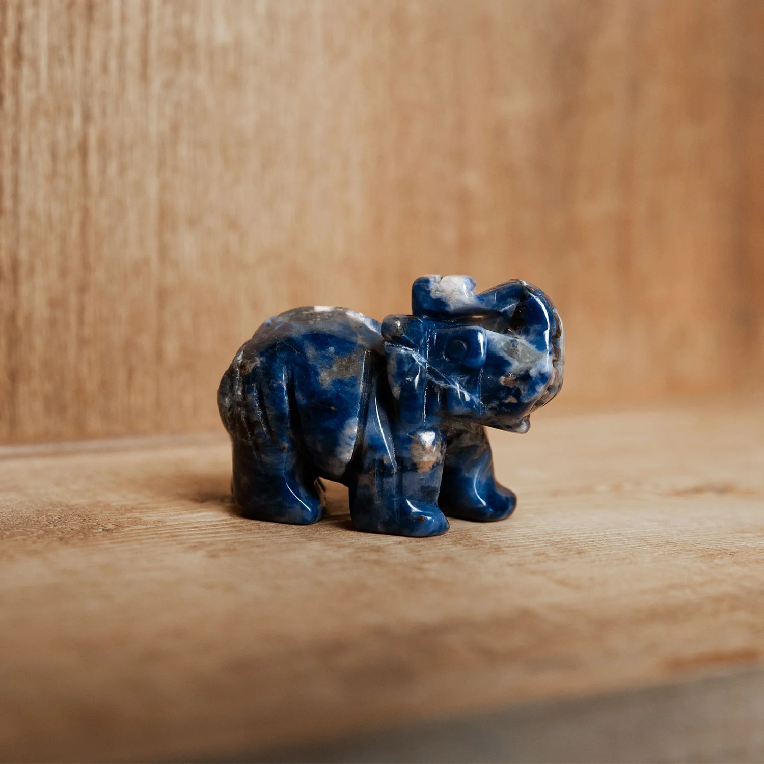 Sodalite Elephant 2" Gemstone Carving - Image 3
