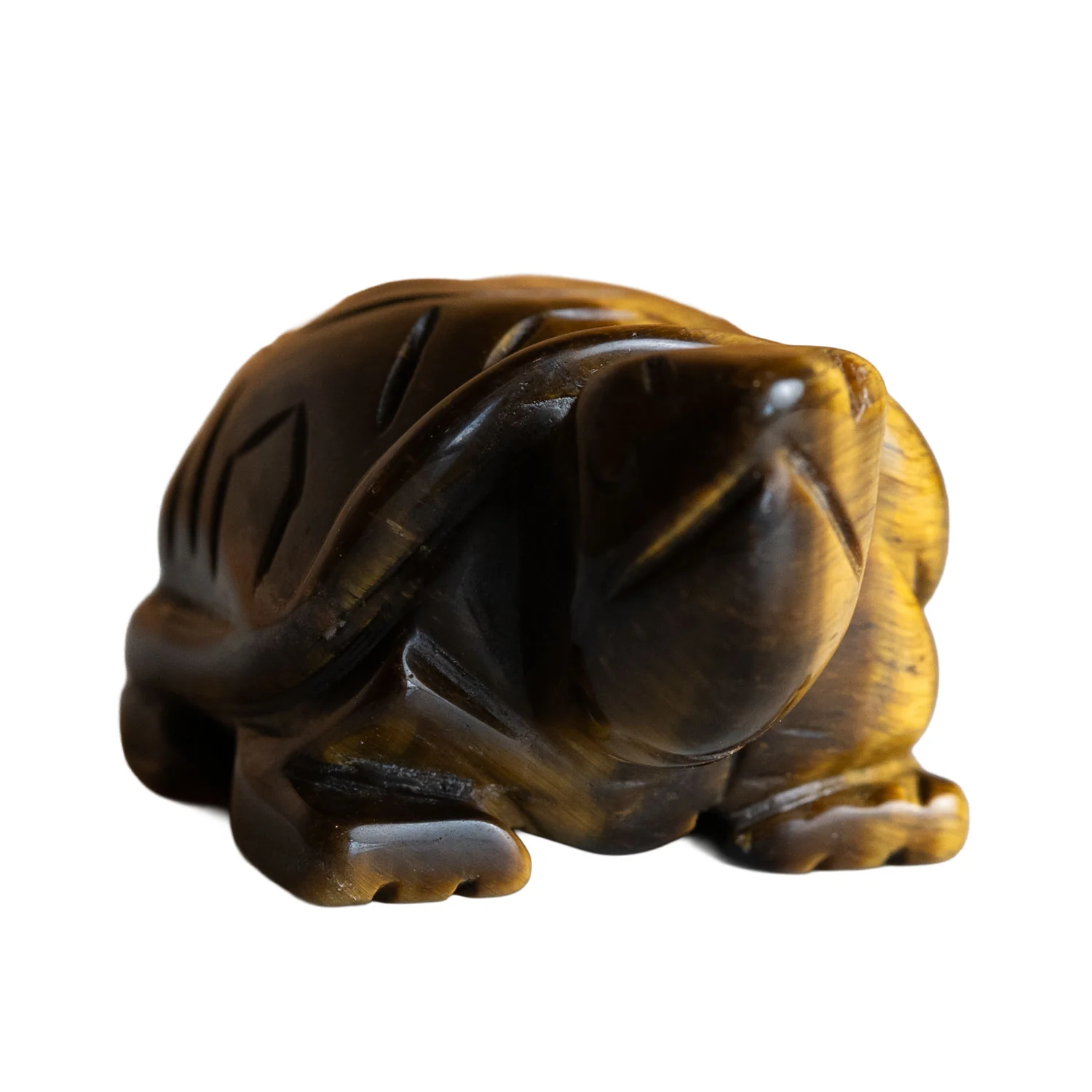 Tiger Eye Turtle 2" Natural Gemstone Carving - Image 2