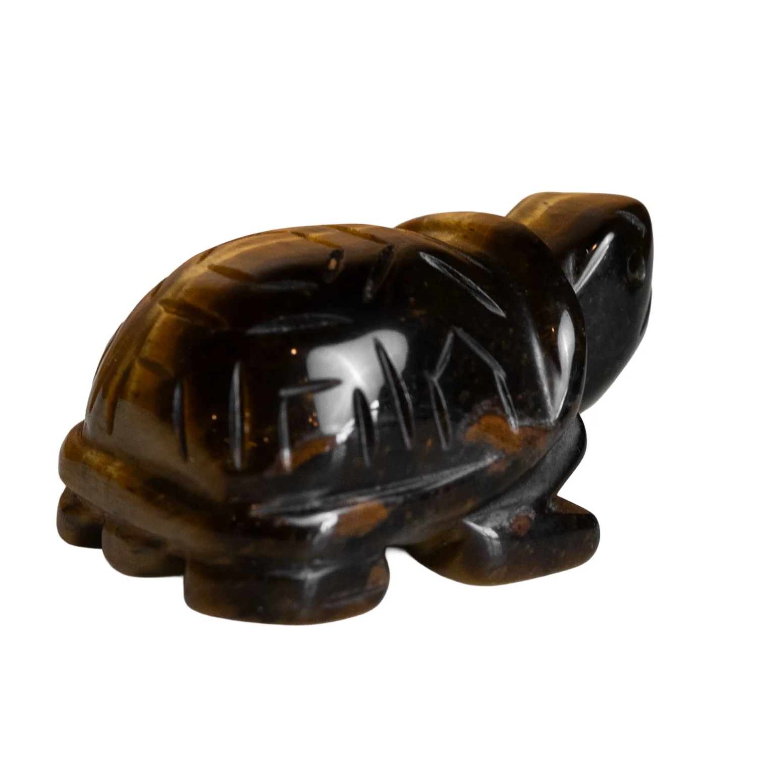 Tiger Eye Turtle 2" Natural Gemstone Carving - Image 4